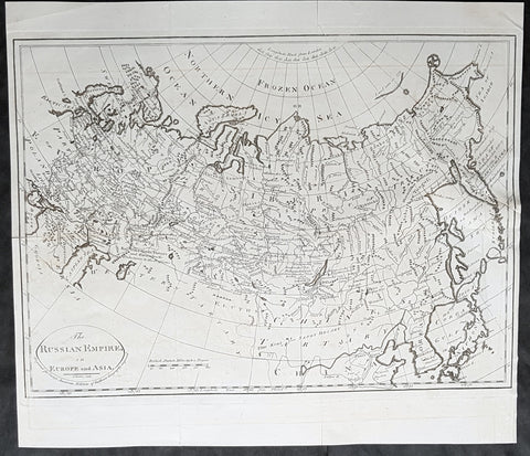 1795 Matthew Carey Antique Map of the Russian Empire in Europe & Asia