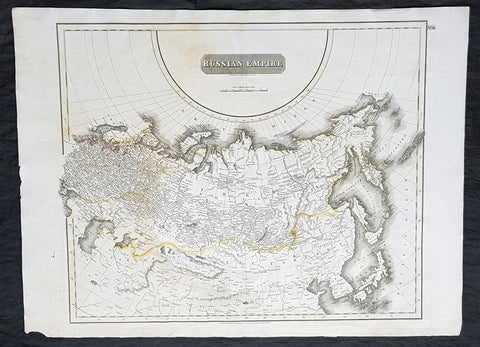 1814 John Thomson Large Antique Map of The Russian Empire