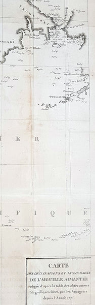 1775 La Perouse Antique Map of NW Pacific, Bering Straits to China, Philippines