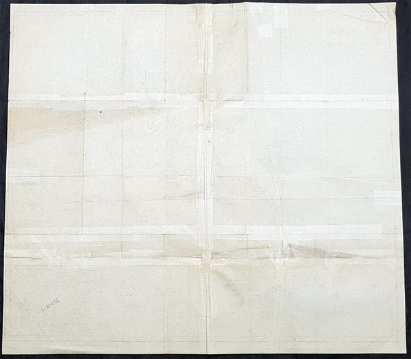 1845 Sydney Hall Large Antique World Map insets Singapore, Hong Kong, Cape, TAS