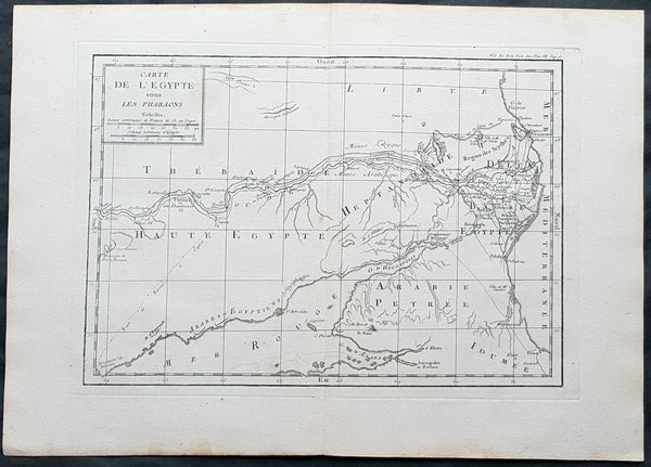 1769 J B D Anville Original Antique Map of Egypt & The Nile in Time of Pharaohs