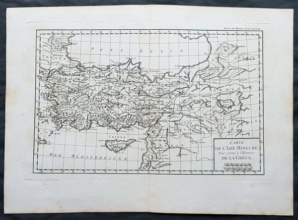 1769 J B D Anville Original Antique Map of Turkey, Cyprus, Asia Minor, Syria