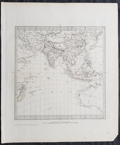 1831 SDUK Antique Gnomonic Map of Western Australia & The Indian Ocean, SE Asia