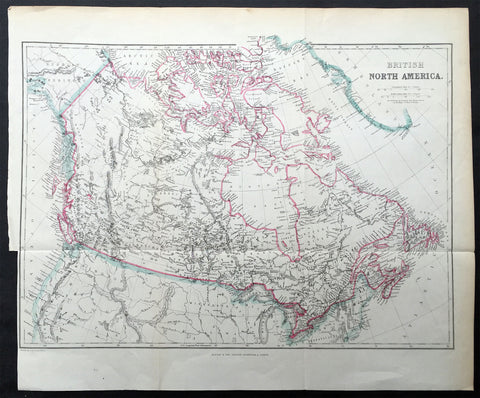 1860 Blackie & Son Map British North America - Canada & The Great Lakes