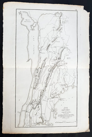1807 John Marshall Antique Map Battle of Pells Point in The Bronx, NYC in 1776