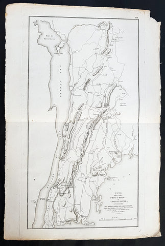 1807 John Marshall Antique Map Battle of Pells Point in The Bronx, NYC in 1776