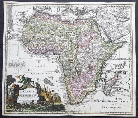 1730 Georg Mattraus Seutter Large Antique Map of Africa