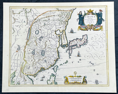 1646 Jan Jansson Antique Map of China, Korea, Japan, Taiwan, SE Asia