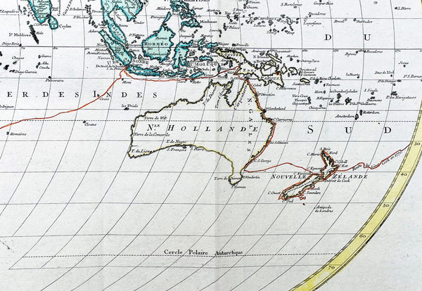 1778 Matthaus Lotter Large Oval World Map showing Capt Cooks 1st Voyage - Rare 1st edition