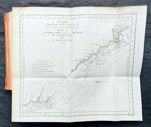 1774 Cook & Hawkesworth Antique Atlas of Australia, New Zealand 52 Maps & Prints