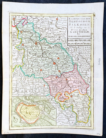 1791 J B Elwe Antique Map of Upper & Lower Silesia Poland Germany Czech Republic