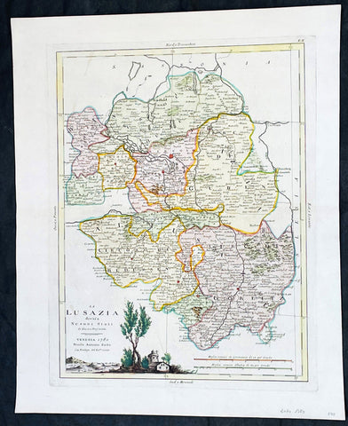 1780 Antonio Zatta Antique Map of The Lusatia Region Germany, Poland & Czech Rep