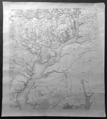 1861-65 Large Antique American Civil War Map of The Potomac River, Alexandria