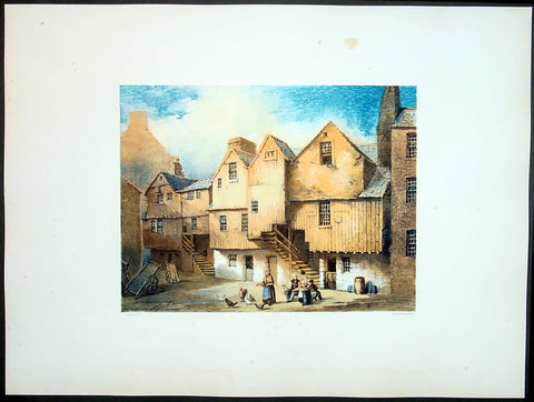 1849 Fairbairn Large Folio Antqiue Print of Houses Saltmarket St Gorbals Glasgow