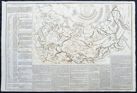 1812 Las Cases Large Original Antique Map of The Russian Empire, English Text