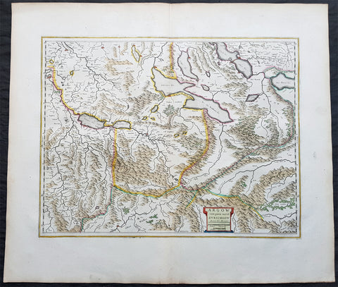 1650 Joan Blaeu Antique Map of The Cantons of Aargau & Zurich, Switzerland