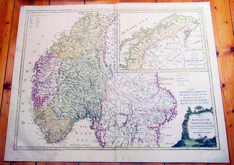 1796 Von Reilly Very Large Antique Map Norway, Sweden & Lapland - Scandinavia