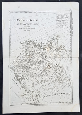 1780 Rigobert Bonne Original Antique Map of Western, European Russia, Poland