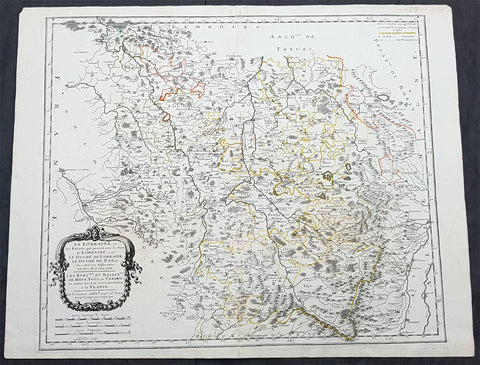 1661 Nicolas Sanson Large Antique Map of the Lorraine Region of France