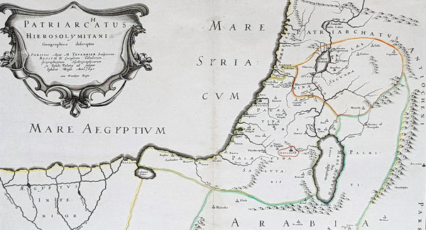 1640 Nicolas Sanson Antique Map of The Holy Land, Egypt, Saudi - Knights Templar