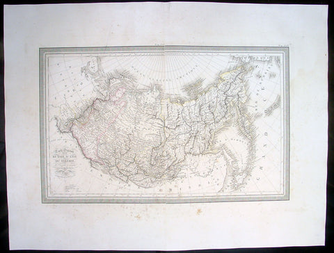 1825 Louis Vivien Large Antique Map of Siberia or Russia in Asia