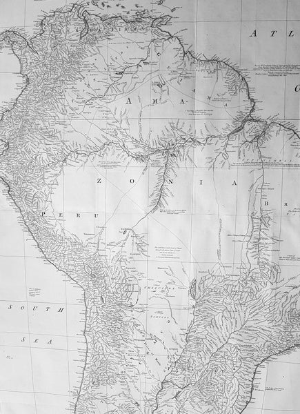 1755 Kitchin & Boulton Large Original Antique Map of South America