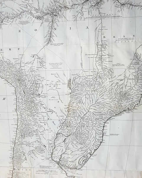1755 Kitchin & Boulton Large Original Antique Map of South America