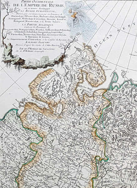 1757 Robert De Vaugondy Large Antique Map of the Russian Empire - Poland to Asia
