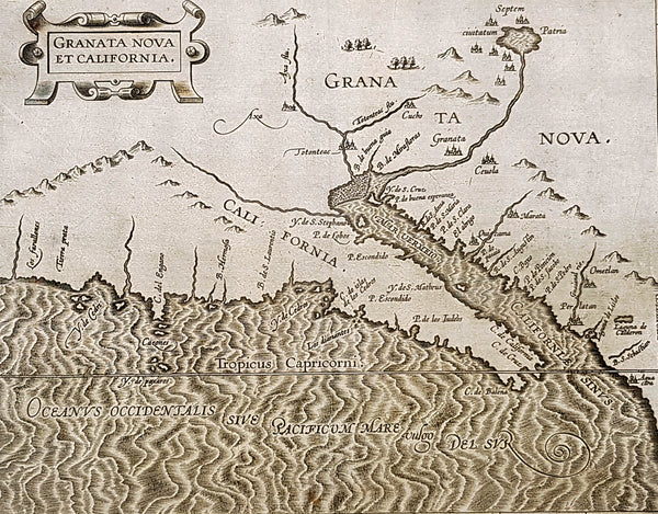 1597 Cornelis Wytfliet Antique Map Early Important Map of California & SW America