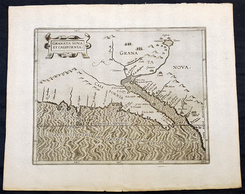 1597 Cornelis Wytfliet Antique Map Early Important Map of California & SW America