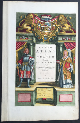 1653 Jansson Antique Atlas Title Page from German/Netherlands Atlas