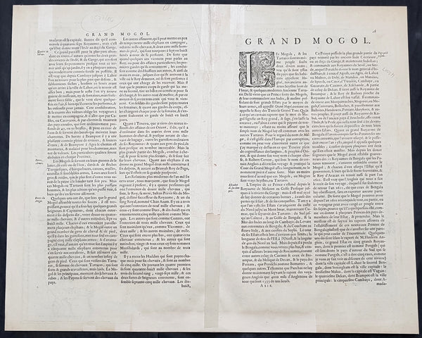 1640 Joan Blaeu Antique Map Mughal Empire of Northern India, Tibet, Nepal, Asia