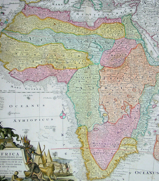 1730 Georg Mattraus Seutter Large Antique Map of Africa