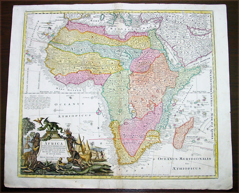 1730 Georg Mattraus Seutter Large Antique Map of Africa