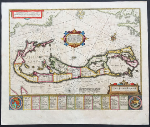 1639 Hondius Antique Map of Bermuda