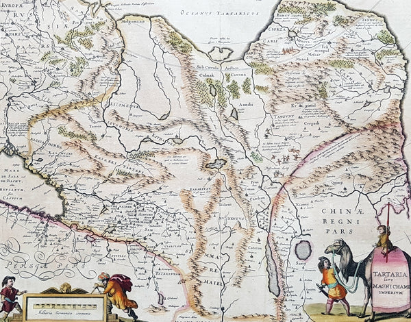 1639 Jansson Large Antique Map of Tartary, Siberian Russia, China, Central Asia