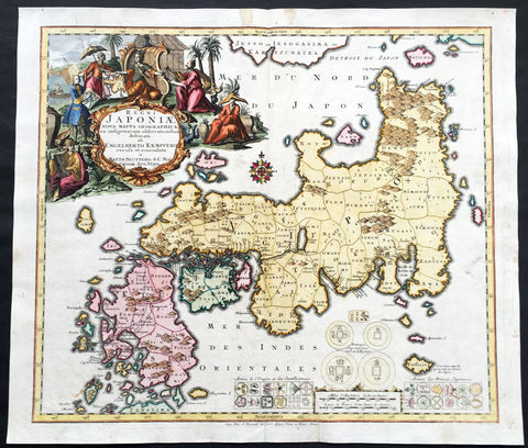 1730 Seutter Large Antique Map of Japan after Kaempfer - Regni Japoniae