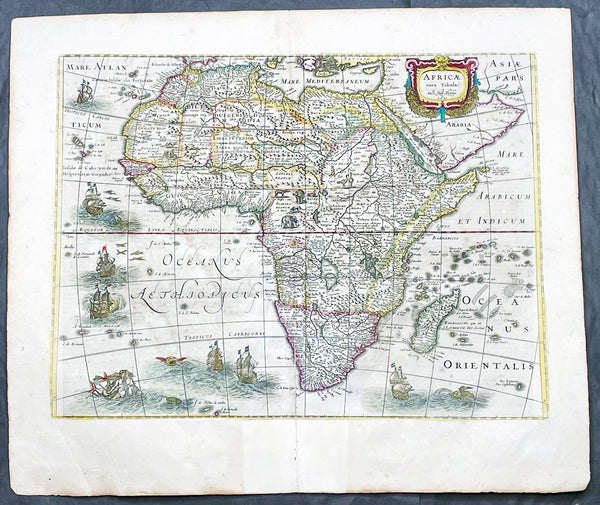 1630-31 Hondius Antique World & Four Continental Maps America Africa Asia & Europe
