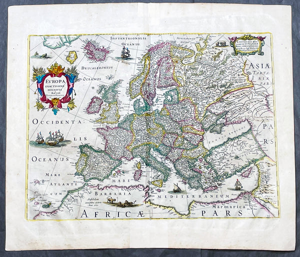 1630-31 Hondius Antique World & Four Continental Maps America Africa Asia & Europe