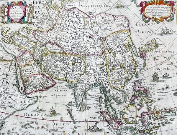 1630-31 Hondius Antique World & Four Continental Maps America Africa Asia & Europe