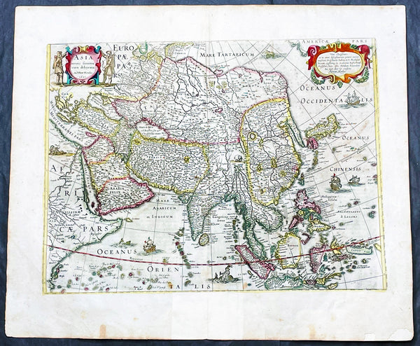 1630-31 Hondius Antique World & Four Continental Maps America Africa Asia & Europe