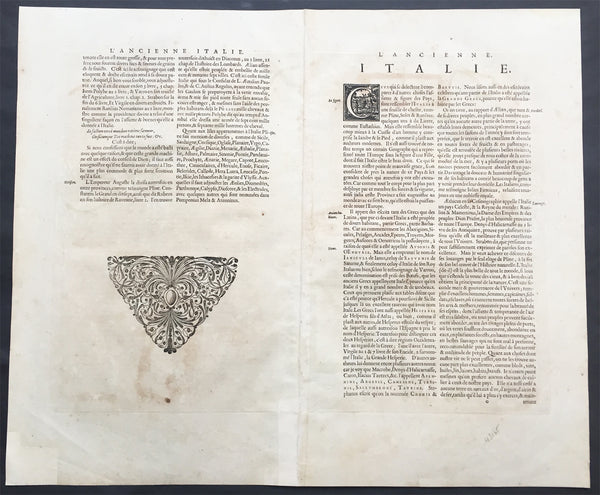 1639 Jodocus Hondius Large Antique Map of Italy Sardinia & Corsica