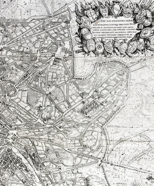 1679 Jacob von Sandrart & Giovanni Battista Falda Large Left Hand Sheet of Rome