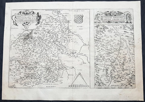 1575 Abraham Ortelius Antique Maps of Loire Valley, River & Alliers River France