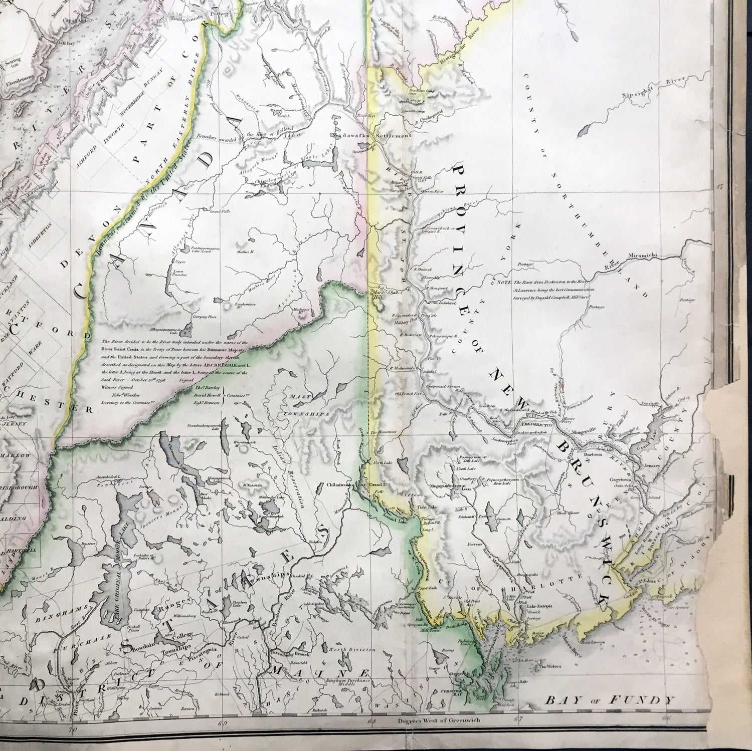 1839 James Wyld Large Antique Map Provinces of Lower Canada, St Lawren ...