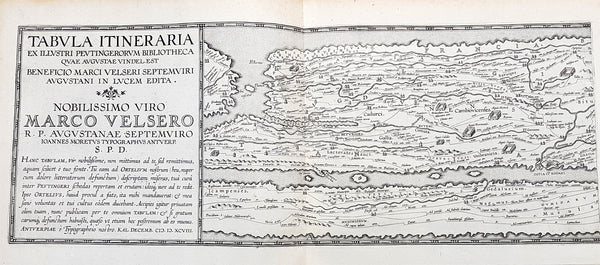 1598 J Moretus & A Ortelius 1st Edition of The Peutinger Tables, Ancient Roman Empire Maps x 4