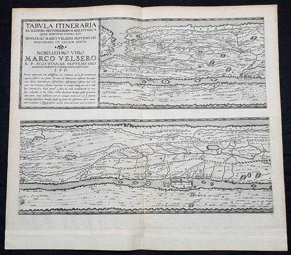 1598 J Moretus & A Ortelius 1st Edition of The Peutinger Tables, Ancient Roman Empire Maps x 4