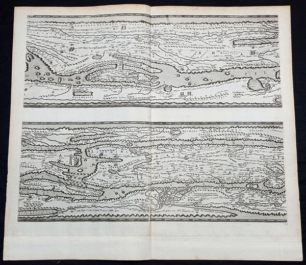 1598 J Moretus & A Ortelius 1st Edition of The Peutinger Tables, Ancient Roman Empire Maps x 4