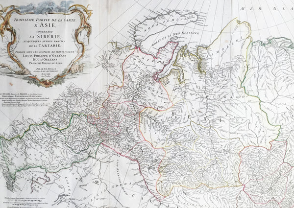 1762 D Anville Very Large Antique Map of Russia, Siberia, Mongolia, China, Japan