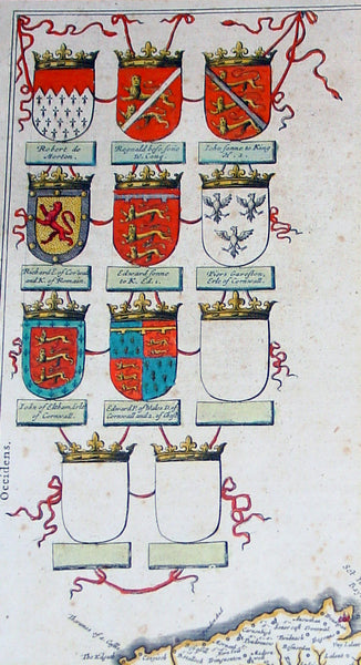 1637 Joan Blaeu Antique Map The English County of Cornwall